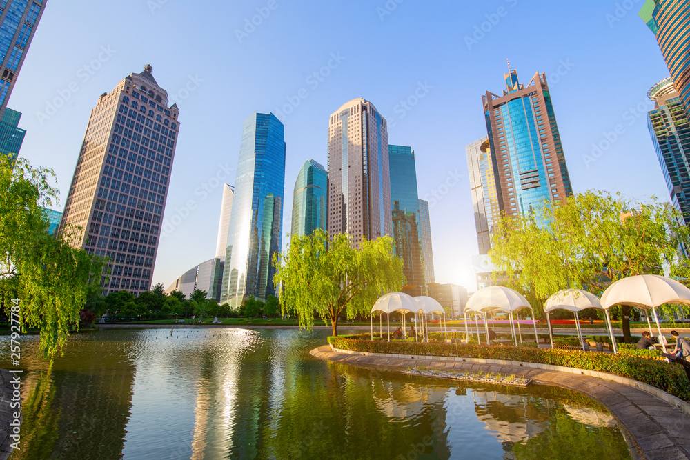 Shanghai skyline and cityscape at sunset Shanghai skyline and cityscape at sunset