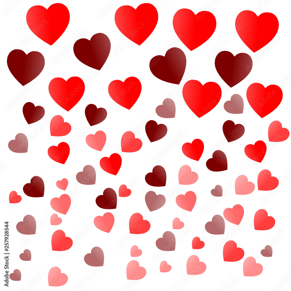 Valentine's Day. Colorful hearts. Vector illustration