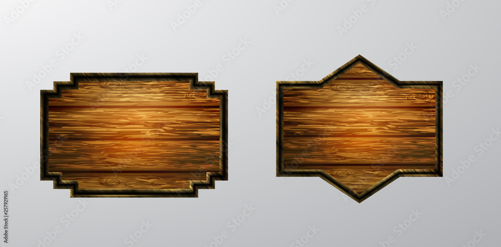 Vector realistic illustration of wooden signboard Vector realistic illustration of wooden signboard
