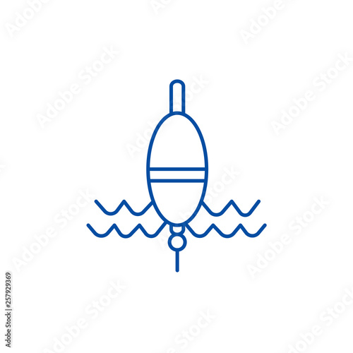 Float fishing line concept icon. Float fishing flat  vector website sign, outline symbol, illustration.