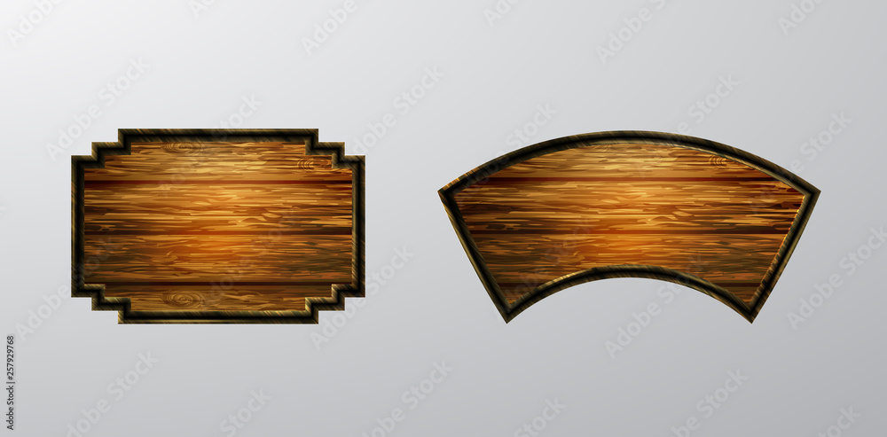 Vector realistic illustration of wooden signboard Vector realistic illustration of wooden signboard
