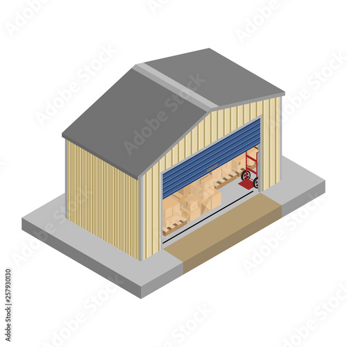 Storage Unit With Boxes Vector