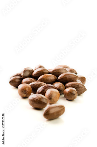 Wallpaper Mural Not cleaned pecan nuts in the shell isolated on white. Torontodigital.ca