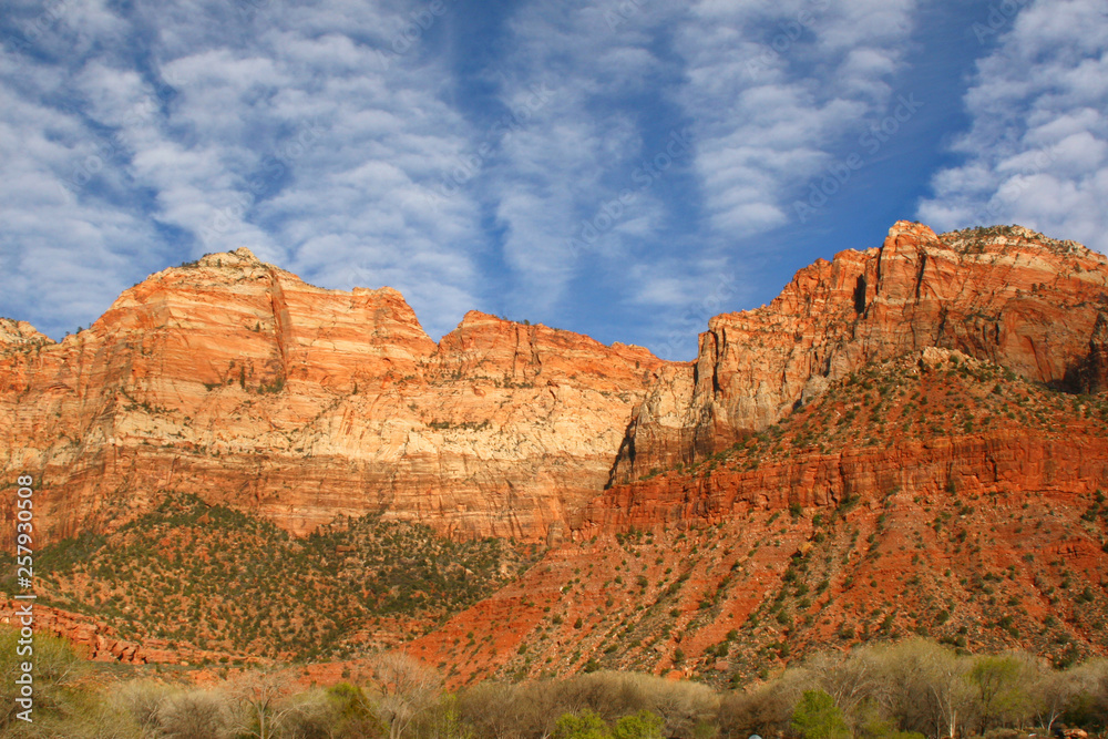 Mountains at the West Entrance to Zion National Park, Utah