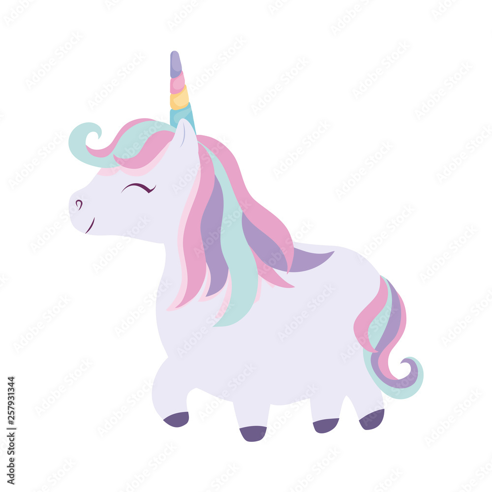 Fototapeta premium cute unicorn animal isolated icon