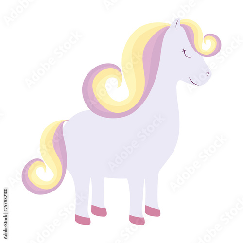 cute unicorn animal isolated icon