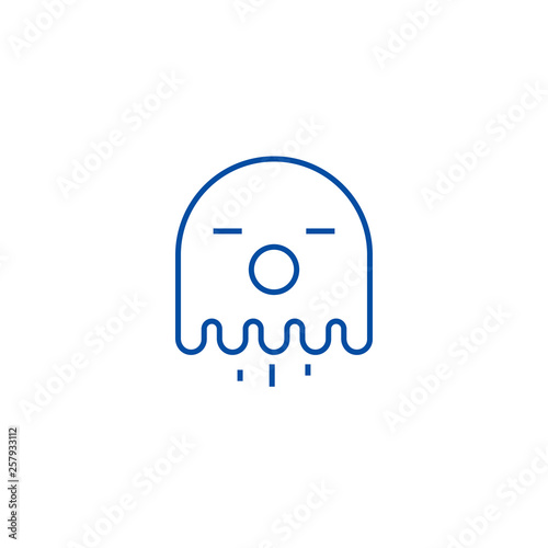 Ghost line concept icon. Ghost flat  vector website sign, outline symbol, illustration.