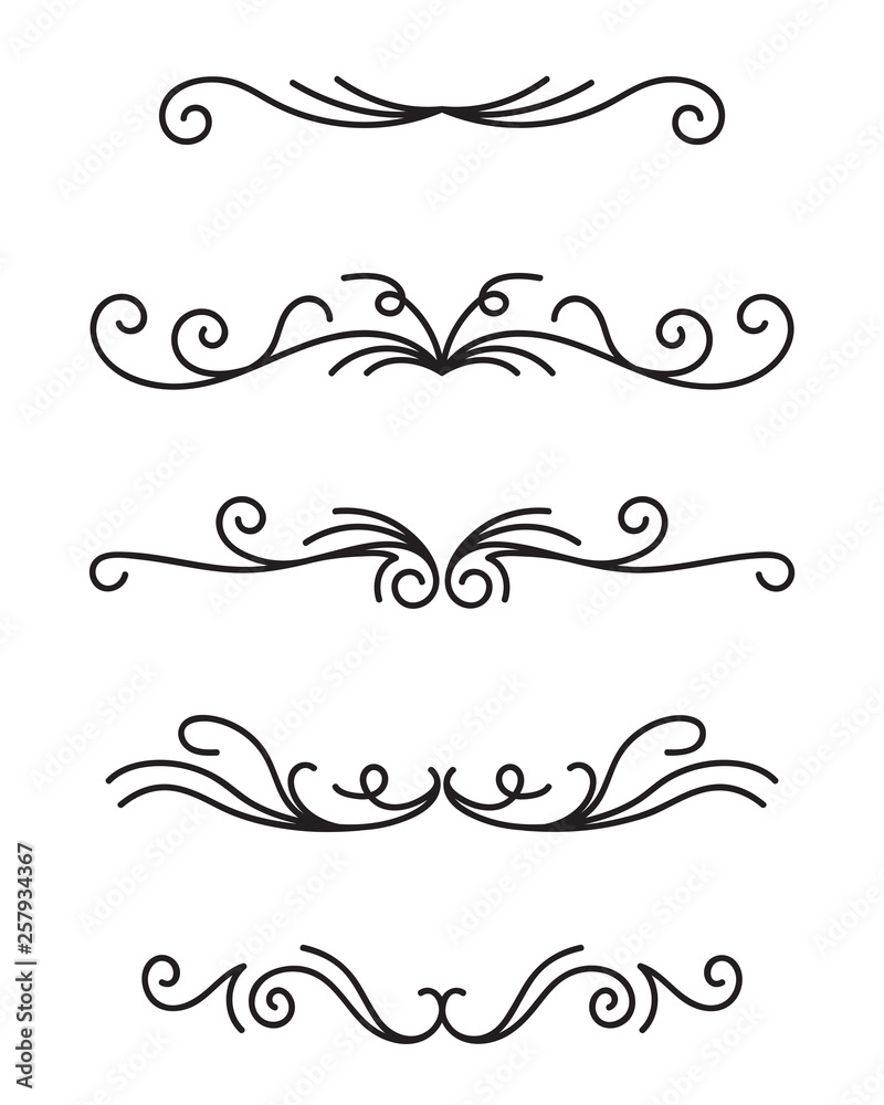 Set of ornamental decorative elements on white background Set of ornamental decorative elements on white background
