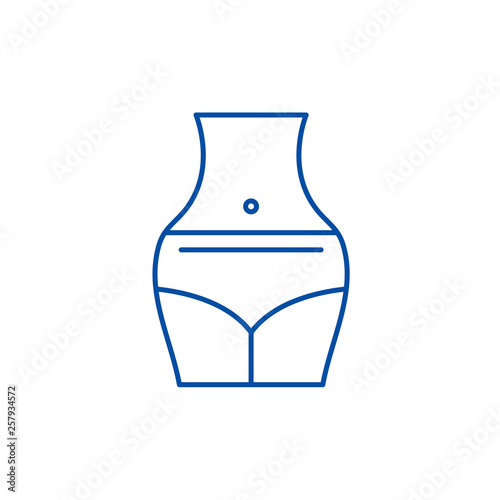 Good physical form line concept icon. Good physical form flat  vector website sign, outline symbol, illustration.