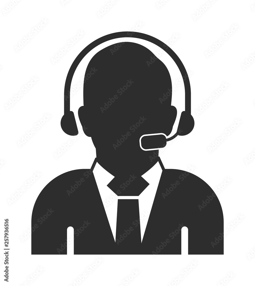 Male Costumer service icon. Flat style vector EPS. Male Costumer service icon. Flat style vector EPS.