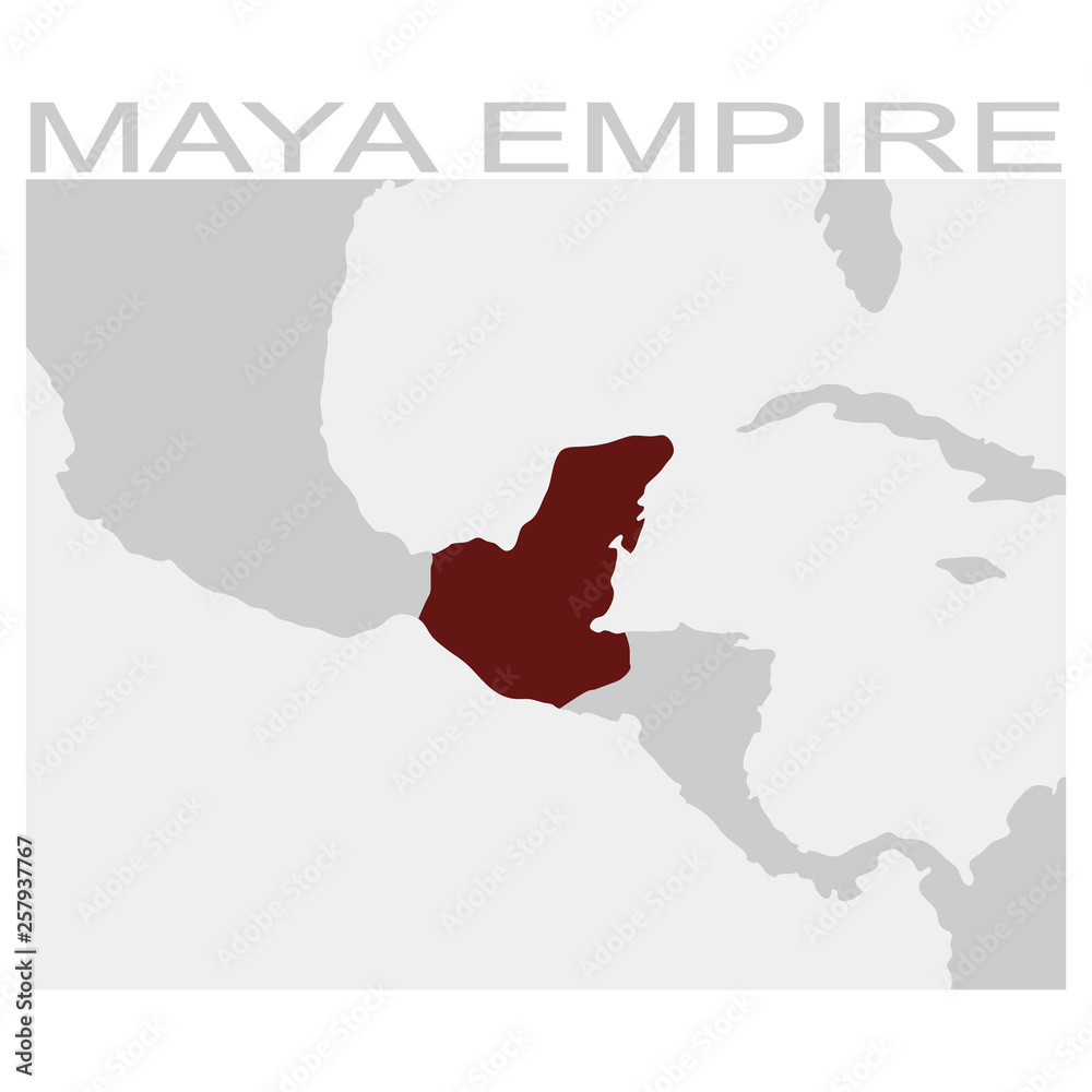 vector map of the maya empire