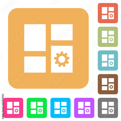 Dashboard settings rounded square flat icons