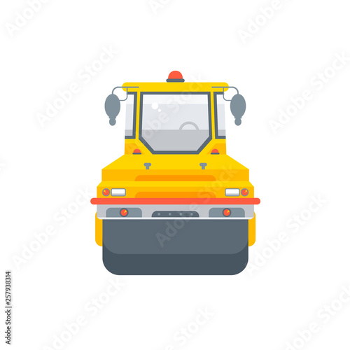 asphalt paver machine illustration front view