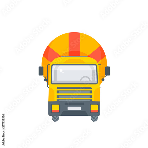 concrete mixer truck illustration front view