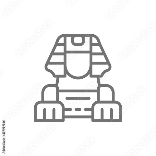 Egyptian Sphinx line icon.