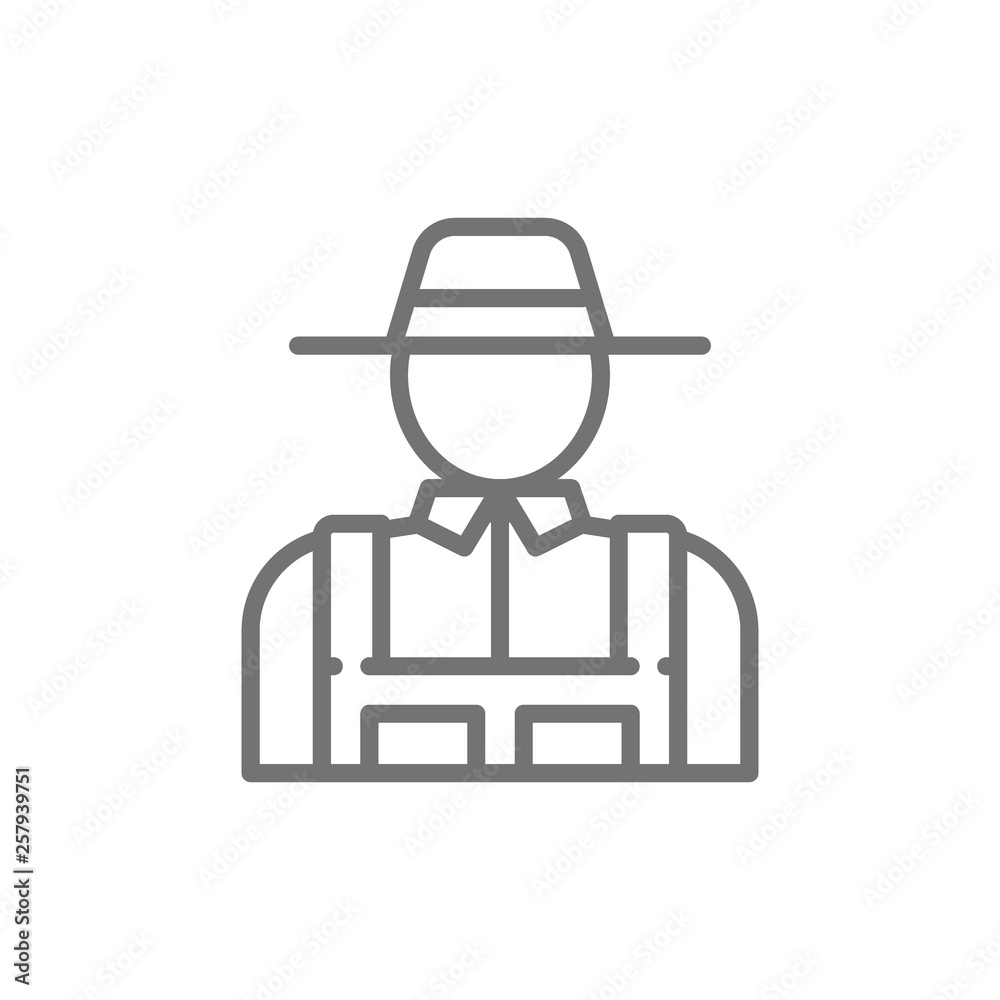 Farmer, agriculture, gardening line icon. Farmer, agriculture, gardening line icon.