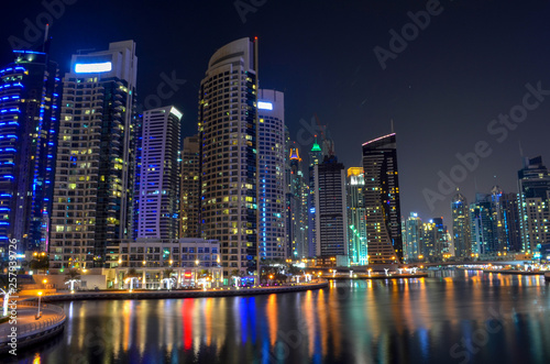 Dubai center at night