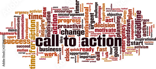 Call to action word cloud