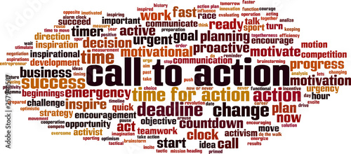 Call to action word cloud