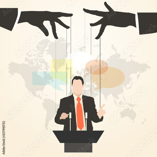 man speaker silhouette puppet