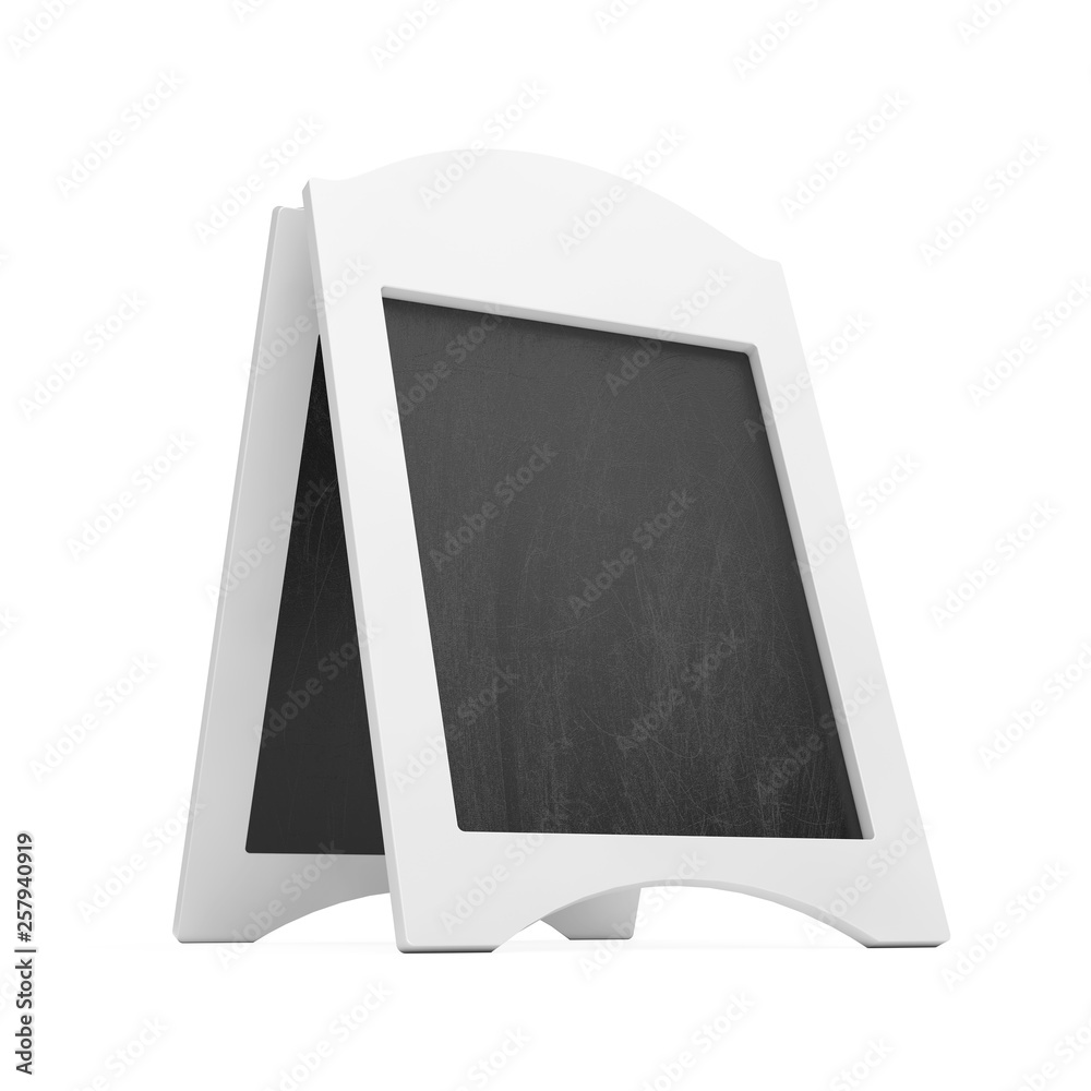 White Blank Wooden Menu Blackboard Outdoor Display. 3d Rendering White Blank Wooden Menu Blackboard Outdoor Display. 3d Rendering