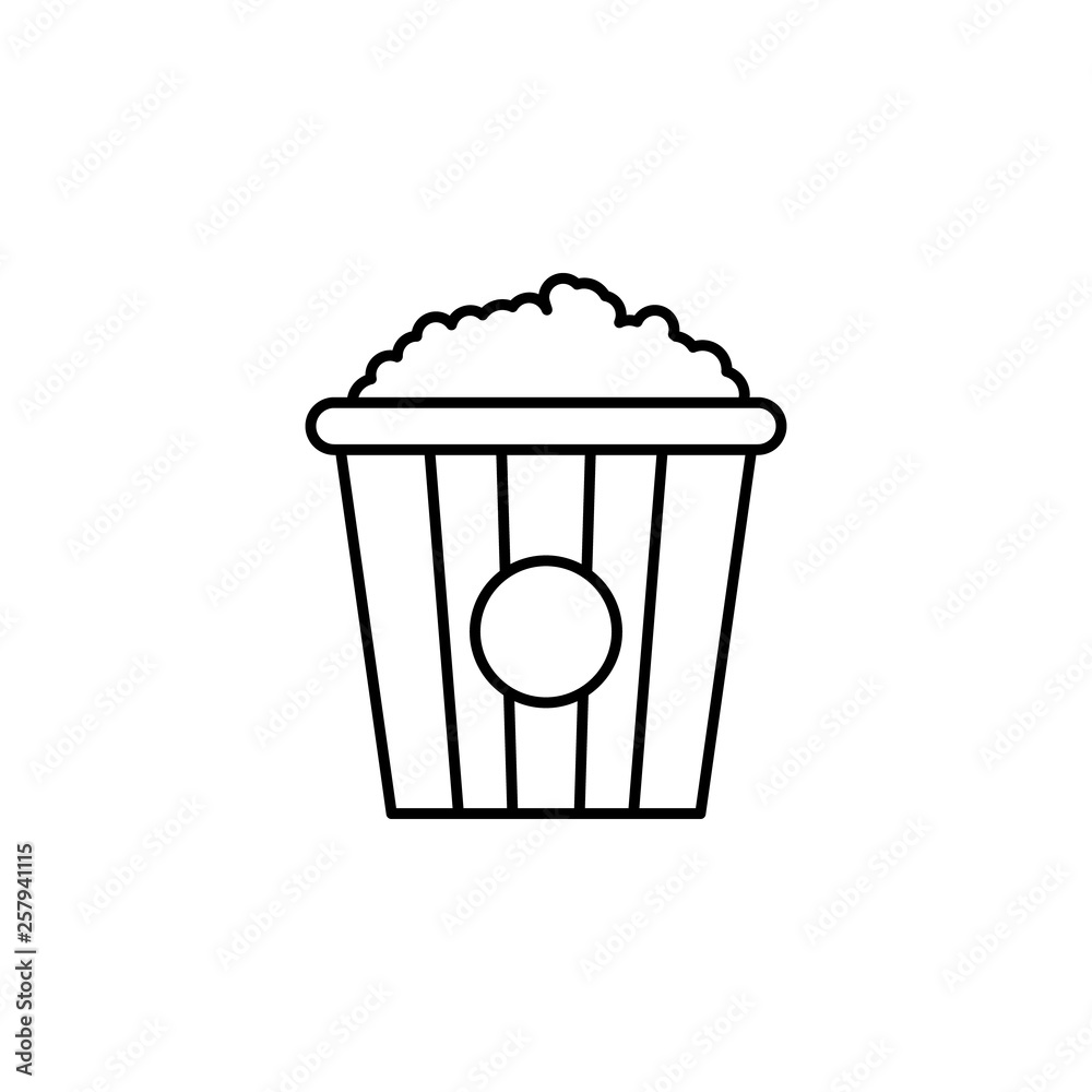 popcorn icon. Simple thin line, outline vector of movie, cinema, film, screen, flicks icons for UI and UX, website or mobile application popcorn icon. Simple thin line, outline vector of movie, cinema, film, screen, flicks icons for UI and UX, website or mobile application