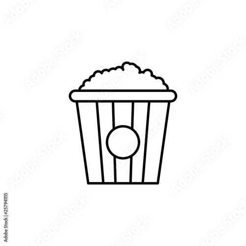 popcorn icon. Simple thin line, outline vector of movie, cinema, film, screen, flicks icons for UI and UX, website or mobile application