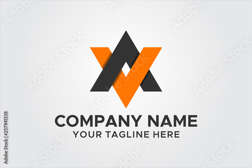 Free Download Triangular Letter A and V Vector Logo - GFXLoad