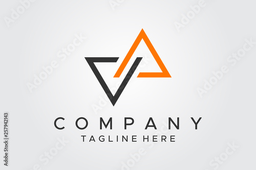 Free Download Triangular Letter V and A Vector Logo - GFXLoad