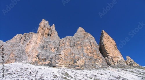 Italy beauty, treasure of Dolomites Tre Cime di Lavaredo from the south