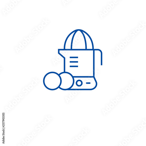 Juice squeezer line concept icon. Juice squeezer flat  vector website sign, outline symbol, illustration.