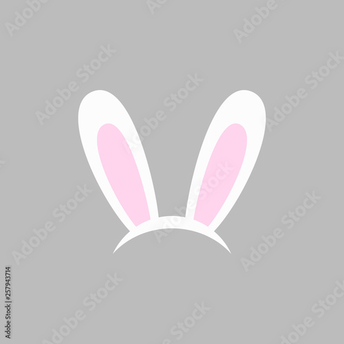 Bunny ears - vector icon. Easter bunny headband. Easter bunny ears mask. Hare ears head accessory. Vector illustration