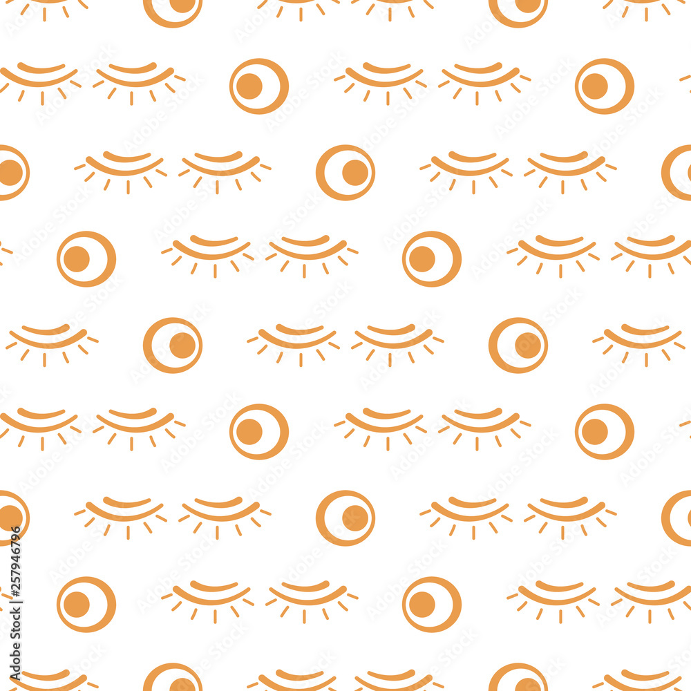 Obraz premium Vector seamless pattern with eyelashes. Makeup