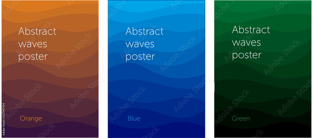 Set of abstract wavy posters Set of abstract wavy posters