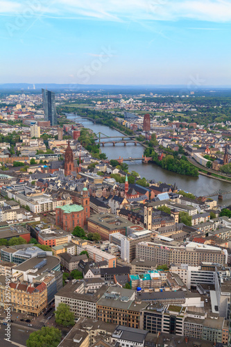 Fototapeta Naklejka Na Ścianę i Meble -  Frankfurt aerial city view