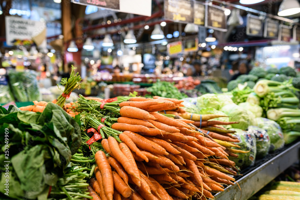 Fototapeta premium Carrots in Food Market