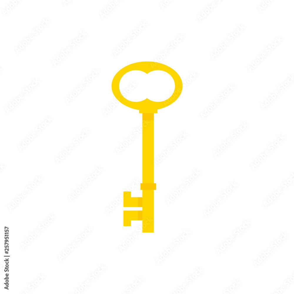Illustration of Flat key logo isolated on white background Illustration of Flat key logo isolated on white background