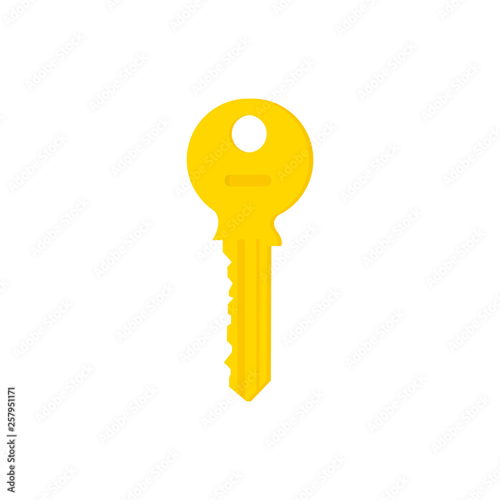 Illustration of Flat key logo isolated on white background Illustration of Flat key logo isolated on white background
