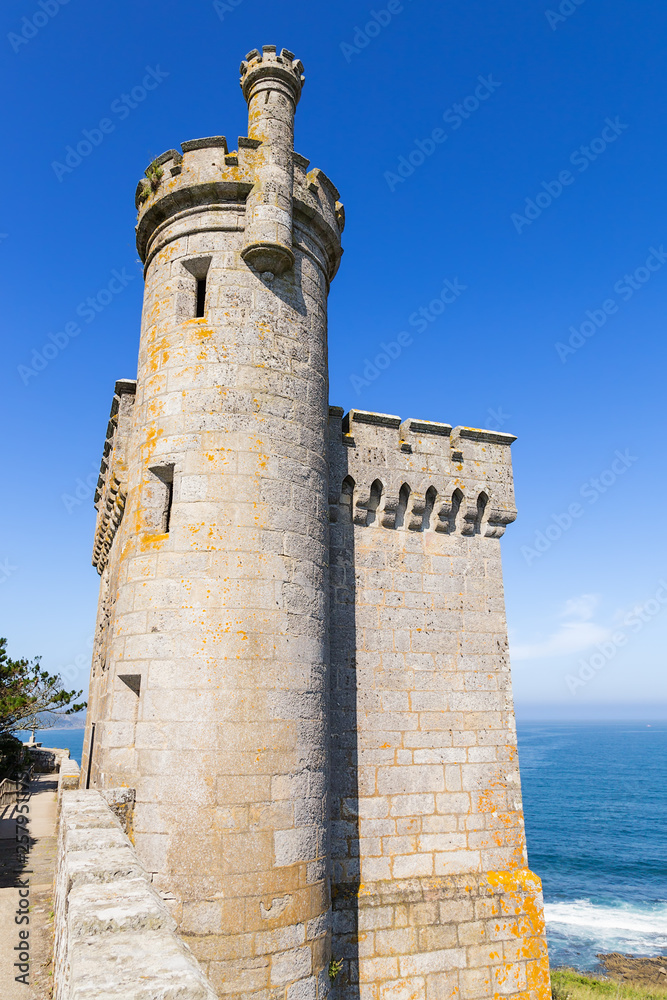 Bayona, Spain. Torre do Príncipe fortress tower-lighthouse