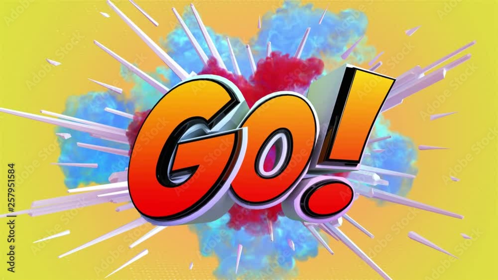 Amazing explosion animation with Go! text