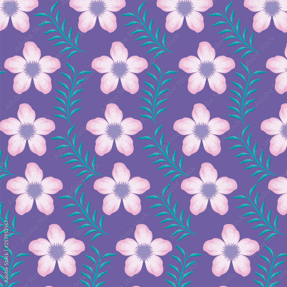 pattern of beautiful flowers with branches and leafs pattern of beautiful flowers with branches and leafs