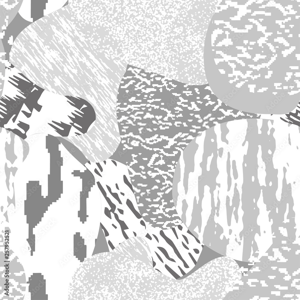 Seamless modern textured, monochrome grunge pattern. Background with multi-color combinations graphic ornament. EPS10 Seamless modern textured, monochrome grunge pattern. Background with multi-color combinations graphic ornament. EPS10