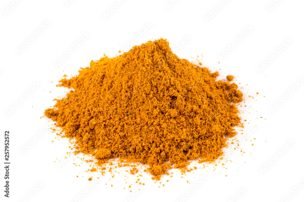 Mixture of Indian Spices and Herbs Powders Isolated Mixture of Indian Spices and Herbs Powders Isolated