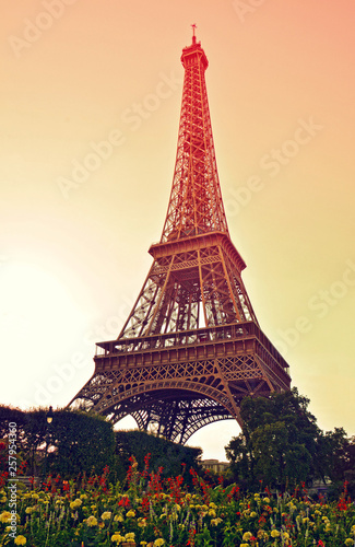 Eiffel Tower at sunset, Paris, France
