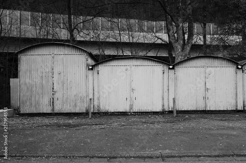 Three old garages photo