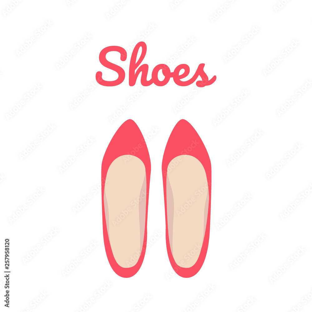 Red shoes top view. Women's classical shoes Red shoes top view. Women's classical shoes