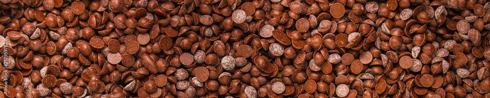 chocolate drops (sweets). food background. copy space. top chocolate drops (sweets). food background. copy space. top