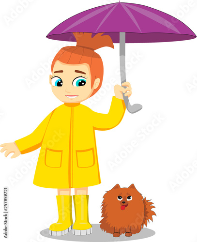 cute girl with dog