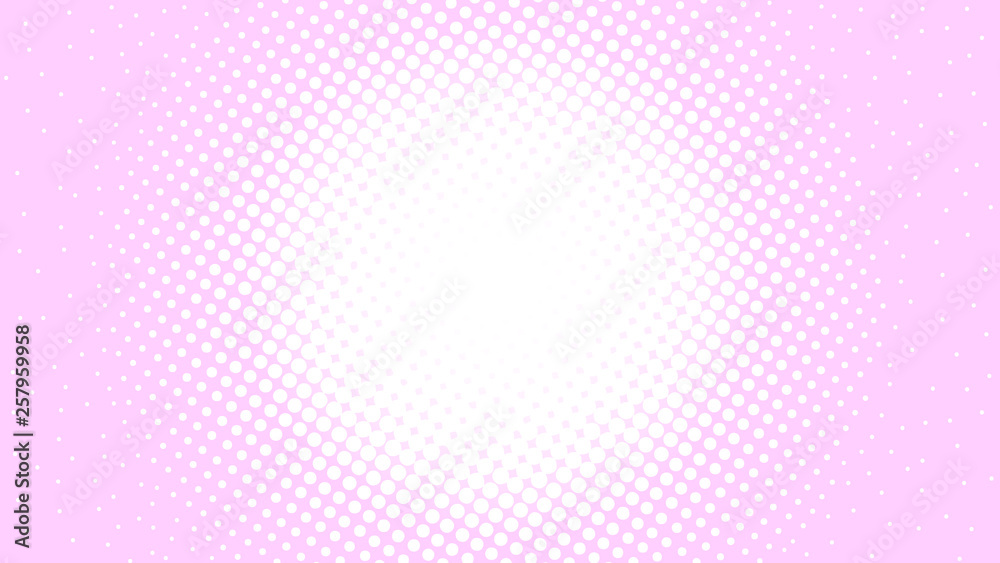 Pink pop art background in comics style with halftone dots design, vintage kitsch vector backdrop with isolated dots Pink pop art background in comics style with halftone dots design, vintage kitsch vector backdrop with isolated dots