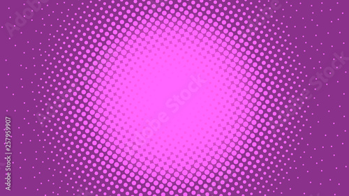 Abstract concept purple and pink pop art background with retro haftone dots design. Vector comic template for empty bubble, sale banner, illustration comic book design.